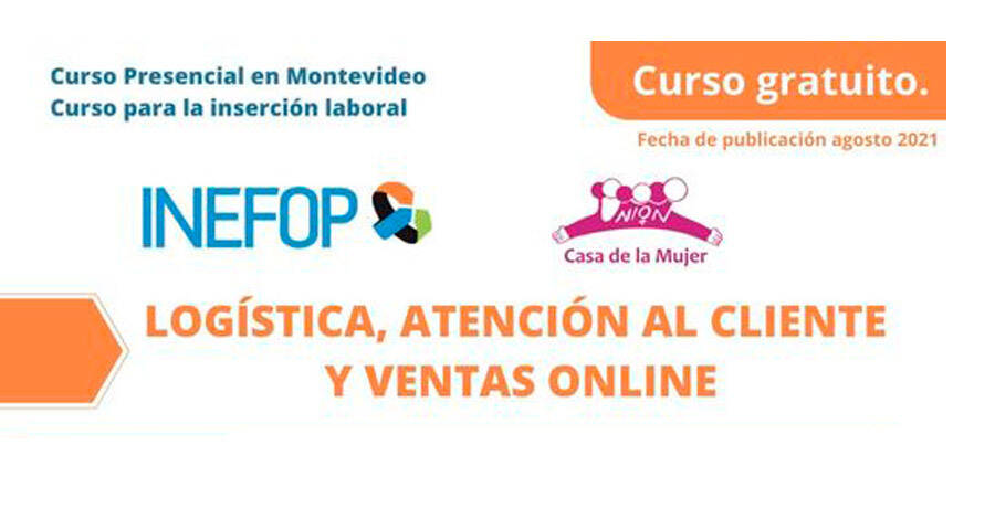 Afiche de curso gratuito de logistica ventas online y atencion al cliente para jovenes
