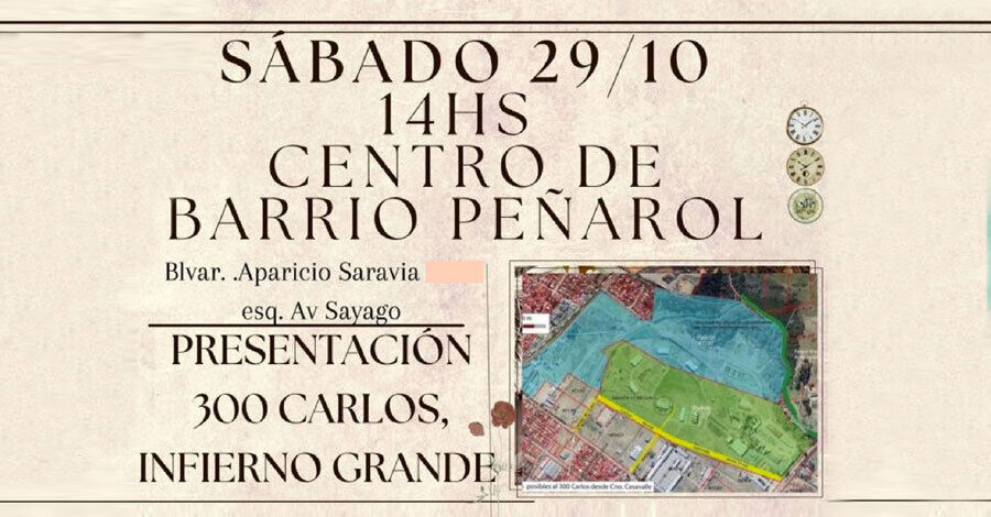 "Presentación 300 Carlos, infierno grande" en el Centro de Barrio Peñarol