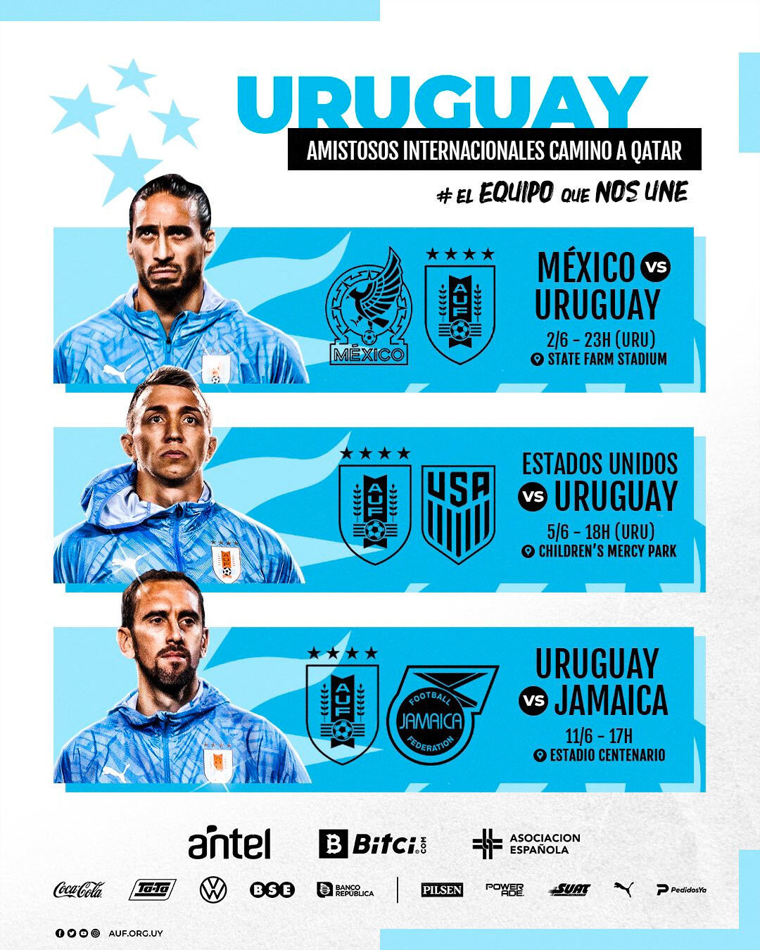 uruguay amistosos internacionales camino a Qatar 2022