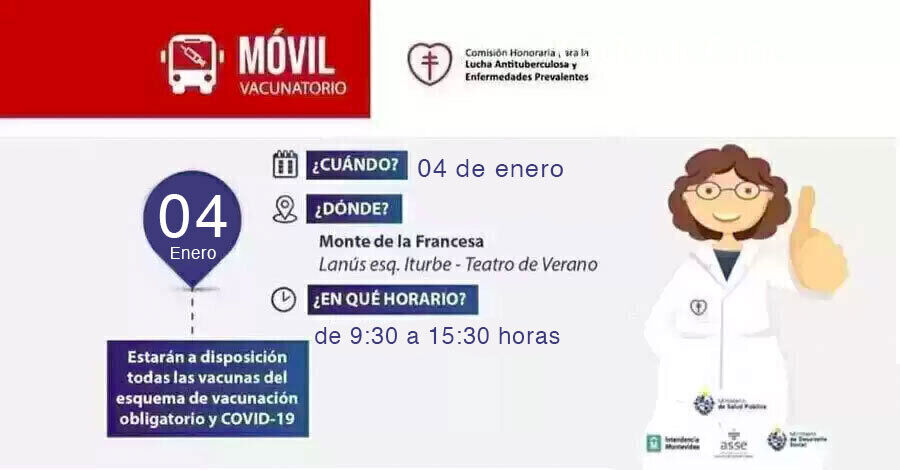 Móvil de vacunación en el Teatro de Verano de Colón