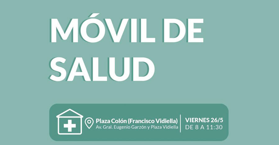 Móvil de salud y vacunatorio en Plaza Vidella