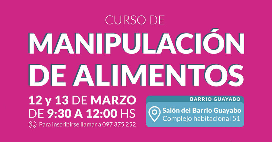 Curso de manipulación de alimentos en el Barrio Guayabo 