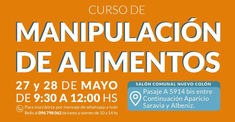 Curso de Manipulación de alimentos en el Salón Comunal Nuevo Colón