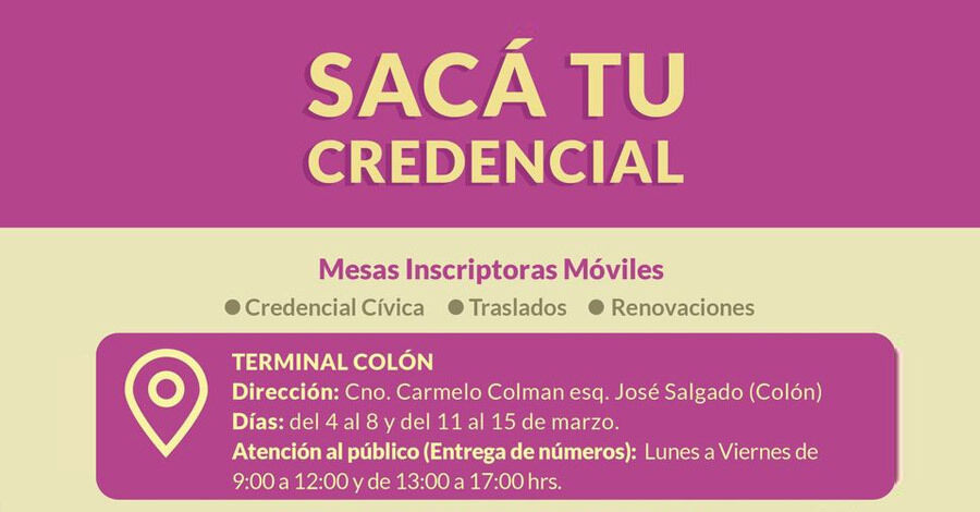 Sacá tu credencial en al Terminal Colón