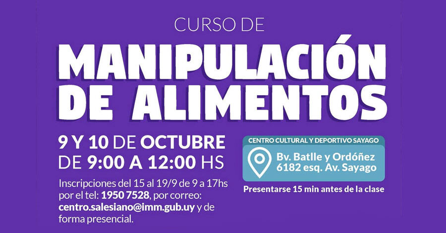 Manipulación de alimentos en el Centro Cultural y Deportivo Sayago