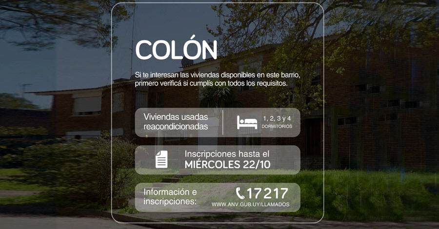 Llamados para compra de viviendas en los barrios Colón, Sayago y Conciliación