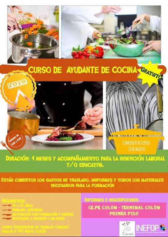 afiche de ayudante de cocina 2018