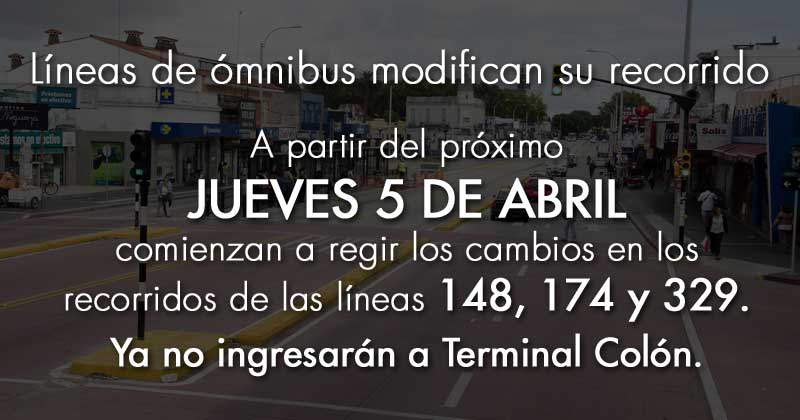 modificaciones lineas omnibus colon 2018