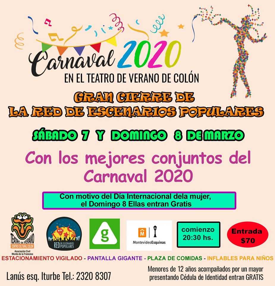 afiche cierre de escenarios populares 2020