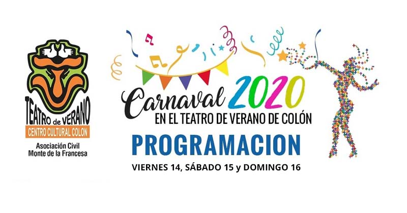 programación carnaval viernes 14 sábado 15 y domingo 16 2020