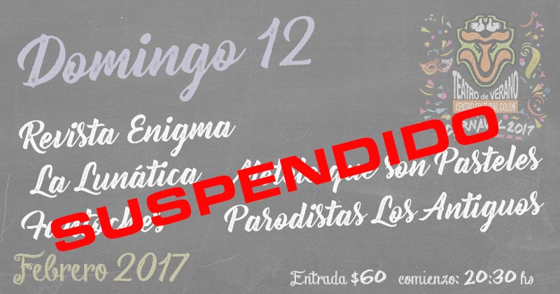 pizarron carnaval DOMINGO12 suspendido