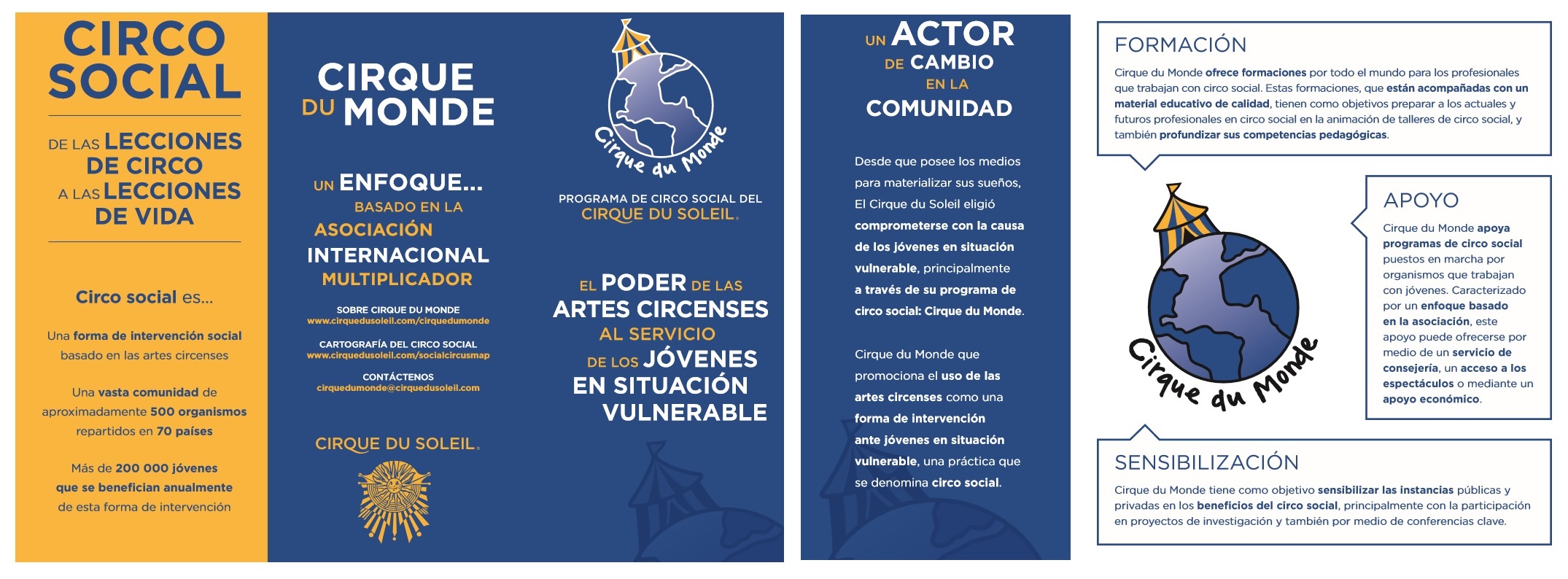 Folleto Cirque du Monde Circo Social