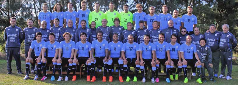 Plantel de la seleccion uruguaya Brasil 2014