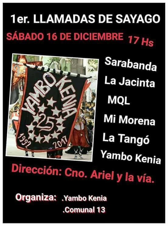 afiche desfile de llamadas sayago