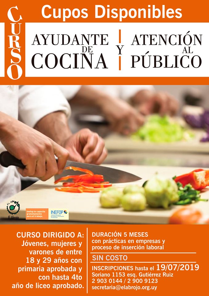 afiche ayudante de cocina