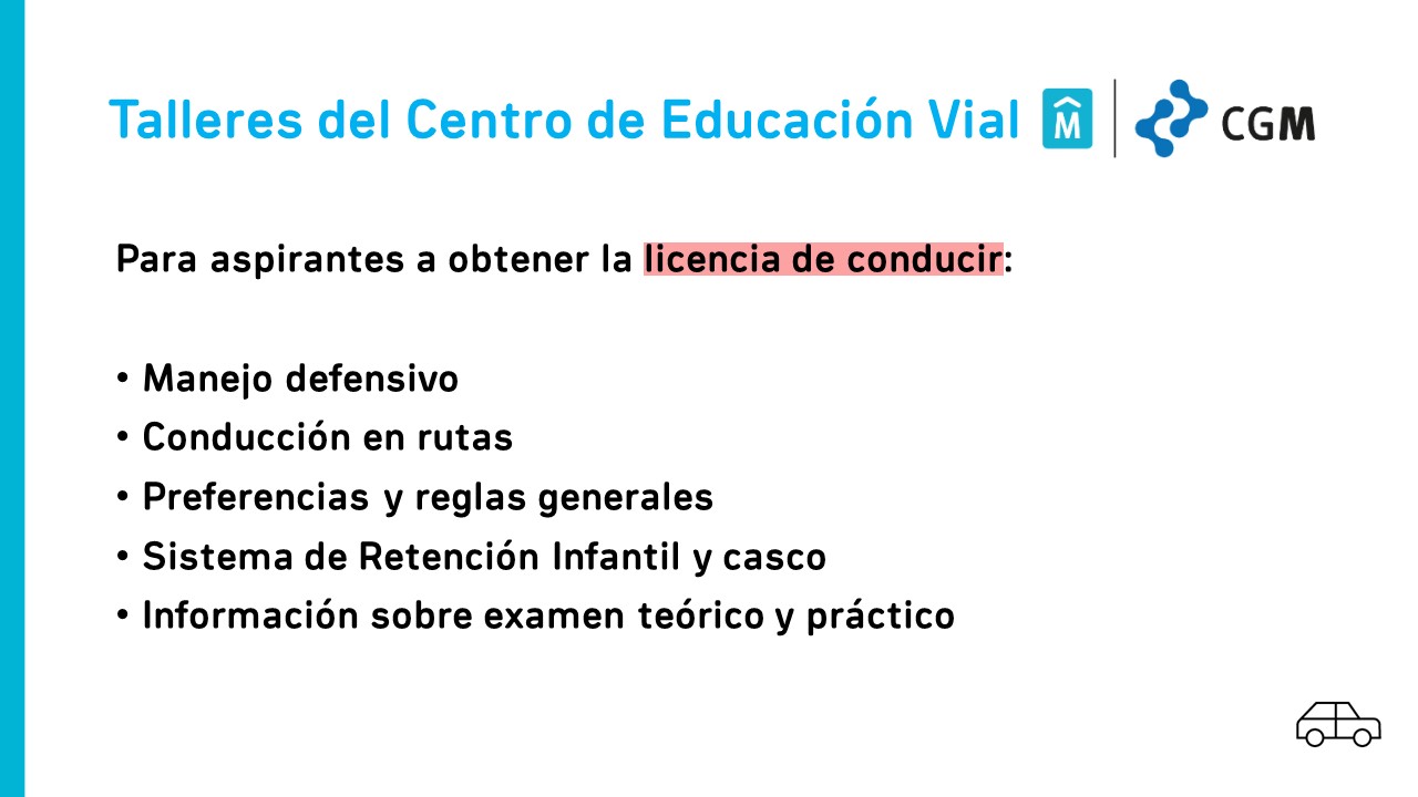 afiche de taller licencia de conducir