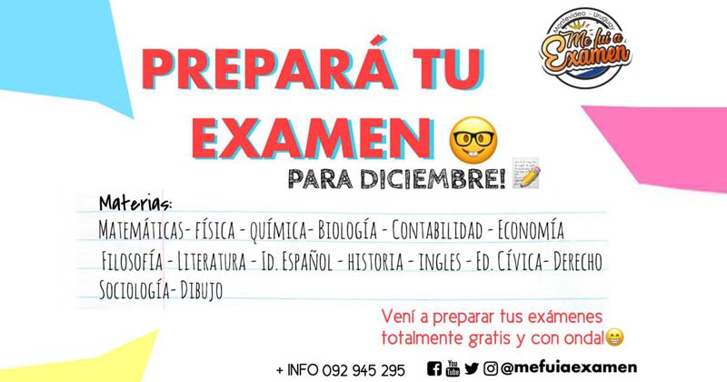 me fui a examen 2018