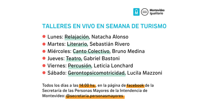 talleres en semana de turismo 2020